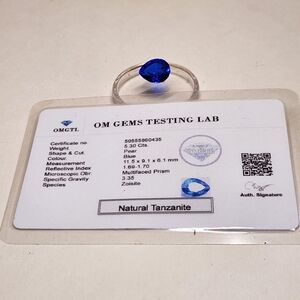 5.30 Cts Certified Blue Natural Tanzanite Gemstone Loose
